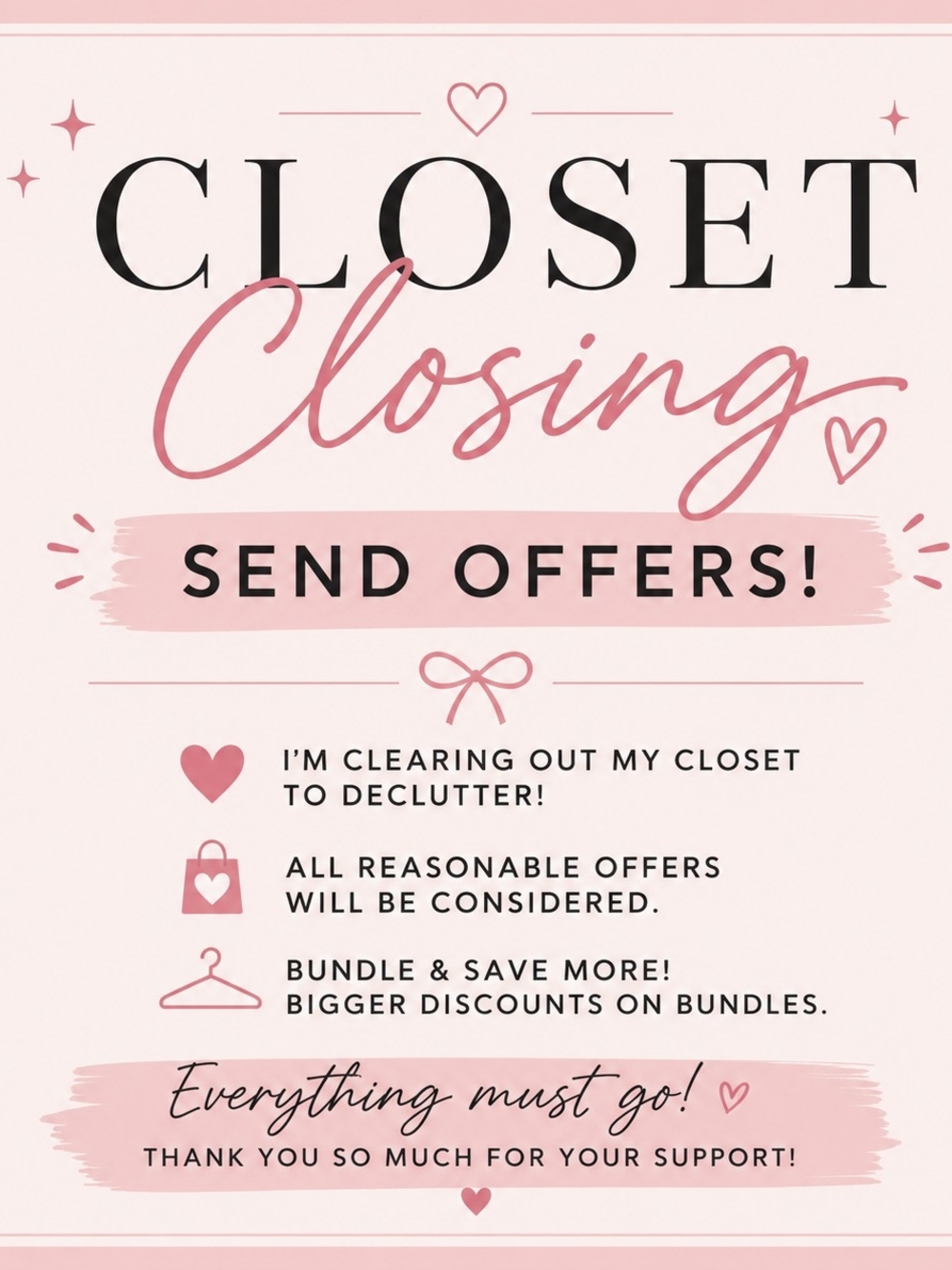 Closet Clear Out -  Send Offers